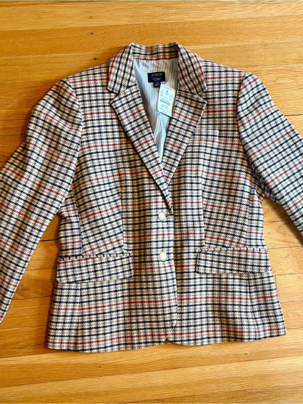 J. Crew Herringbone Wool Blender Blazer NWT - Picture 4 of 14